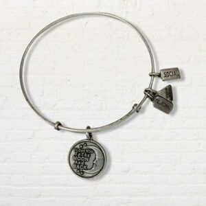 Wind and Fire Bracelet Silver Tone Bangle Charm Bracelet I love you 2014
